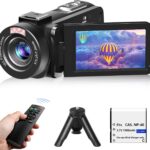 Video Camera, Full HD 1080P 30MP Camcorder, Vlogging Camera for YouTube with Infrared Night Vision, 18X Digital Zoom 3.0“ LCD Screen Digital Camera, Video Recorder with Remote Control and Battery