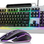 AULA Keyboard, T102 104 Keys Gaming Keyboard and Mouse Combo with RGB Backlit Number Pad, All-Metal Panel Waterproof Light Up PC Keyboard,USB Wired Computer Keyboards Gaming for Win XP/7/8/10 PC Gamer