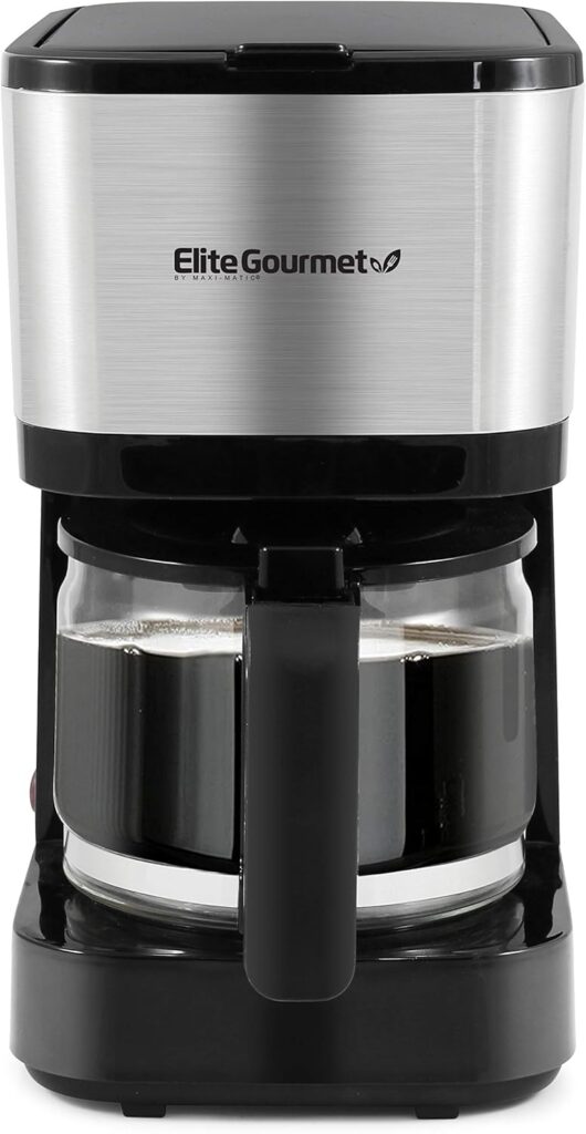 Elite Gourmet EHC9420 Automatic 5-Cup Brew & Drip Coffee Maker with Pause N Serve Reusable Filter, On/Off Switch, Water Level Indicator