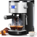 COWSAR Espresso Machine 20 Bar, Semi-Automatic Espresso Maker with Milk Frother Steam Wand, 45 OZ Removable Water Tank for Cappuccino, Latte, Home