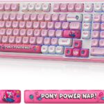 My Little Pony Wireless Mechanical Keyboard – 101 Keys RGB Gaming Keyboard with Custom Linear Switches, Hot-Swap & Knob Control, Triple Connection (BT5.0/USB-C/2.4GHz), Ergonomic for Work & Gaming