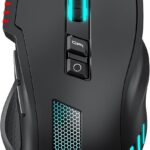 acer Wired Gaming Mouse, 12,800 DPI RGB Ergonomic Computer Mouse with Optical Sensor, 8 Programmable Buttons, 12 Backlit Modes, Software for DIY Keybinds, Rapid Fire, USB Gaming Mice for Laptop, PC