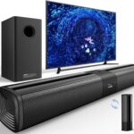 Saiyin Sound Bars for Smart TV with Subwoofer, Soundbar with Optical/ARC/AUX and Bluetooth 5.3 Inputs, Surround Sound System with 5.25 Inches Woofer,Treble and Bass Adjustable