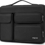 MOSISO 360 Protective Laptop Case 13.3 inch, 13-13.3 inch Laptop Sleeve Compatible with MacBook Air/Pro 13 / Pro 14, HP Dell ASUS Lenovo,Side Open Bag with 2 Raised&1 Flapover Pockets, Black