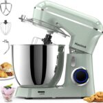 Stand Mixer, 6.5QT 10-Speed Tilt-Head Electric Stand Mixer, 3-In-1 Kitchen Mixer with Bowl, Dough Hook, Whisk and Beater, Food Mixer for Baking, Cake and Most Home Cooks, Green