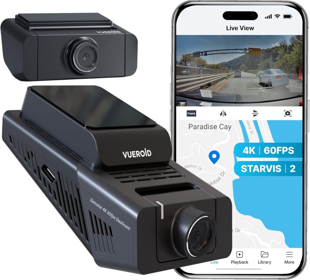 S1 Infinite 4K Dash Cam 2 Channel Front and Rear, 4K, 2.5K Dash Camera for Cars, STARVIS2 Sensor, Night Vision, Hardwire Kit, 151° Wide Angle, 5G wi-fi, 24H Parking Mode, Car Video