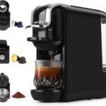 Espresso Maker for Nespresso Capsule, Lavazza Blue Capsule & Coffee Powder, 19 Bar Pump Pressure Makes Authentic Espresso Coffee, Mini Espresso Coffee Machines with Removable Water Tank.