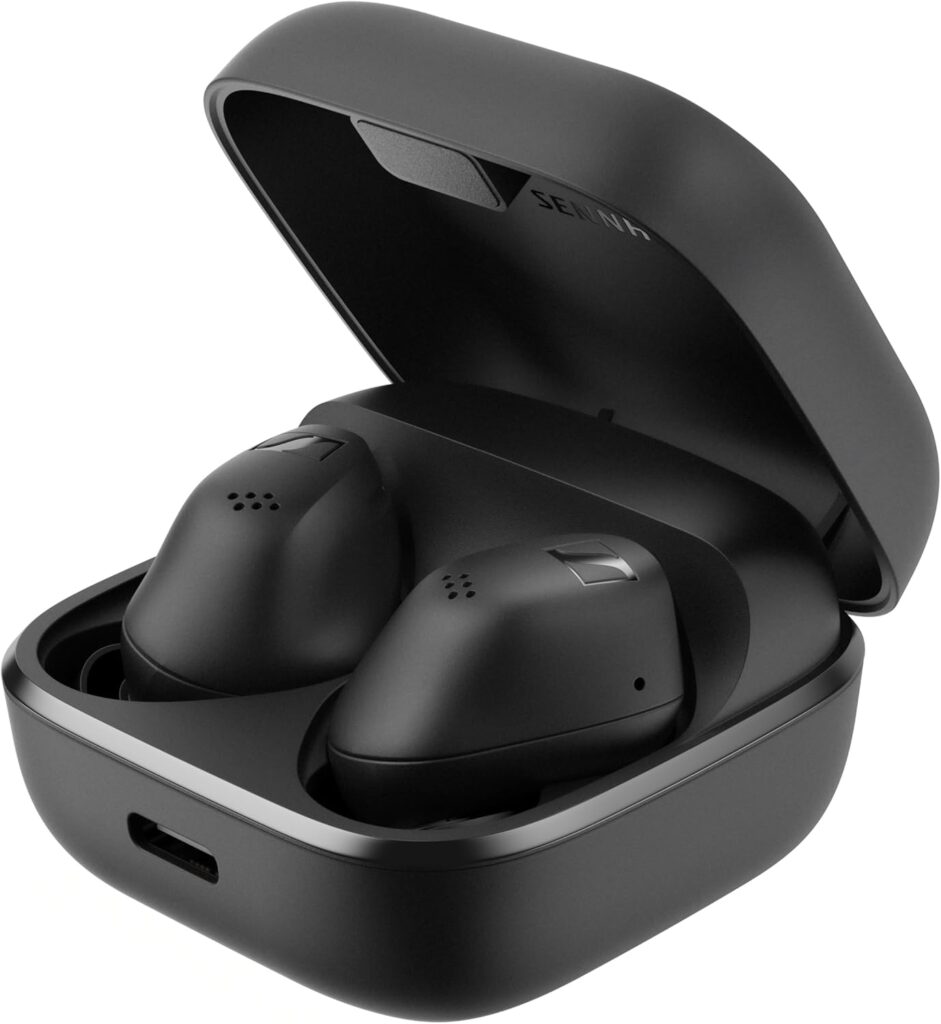 Sennheiser ACCENTUM True Wireless Earbuds – Crystal-Clear Sound with Hybrid ANC, Ergonomic Design, 28-Hour Battery Life, Touch Interface, Black