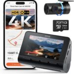 70mai 4K Dash Cam Front and Rear, Built in Wi-Fi 6 & GPS Car Camera, Super Night Vision, ADAS, 3” IPS Screen, 24H Parking Mode, Time-Lapse, Loop Recording, with 128GB Card (A800SE)
