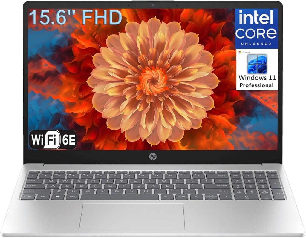HP 15.6″ FHD Laptop Computer for Business Home and Student, 16GB DDR4 RAM, 1TB PCIe SSD, Intel Processor (Beat i3-1115G4), WiFi 6E, Bluetooth 5.3, Type-C, HDMI, Webcam, Windows 11 Pro