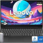 Lenovo V15 Laptop, Intel Celeron N4500 Processor, 15.6″ FHD 1920×1080 Anti-Glare LED Display, 16GB RAM, 256GB PCIe SSD, Ethernet Port RJ-45, WiFi 6 & Bluetooth 5.2, Windows 11 Pro, WOWPC Recovery USB