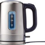 Amazon Basics Electric Stainless Steel Kettle for Tea and Coffee, BPA-Free, Fast Boiling, Auto Shut-Off, 1.1 Quarts, 1500W, Black and Silver