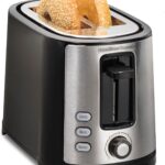 Hamilton Beach 2 Slice Extra Wide Slot Toaster with Bagel & Defrost Settings, Shade Selector with 7 Browning Levels, Toast Boost, Auto Shutoff, Black & Stainless Steel (22633)