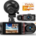 Dash Cam Front and Inside, FHD Dashcams for Cars with 64GB Card Dash Camera for Cars, 1080P Front Dash Cam+1080P Inside Dashcam for Car Dash Camera with IR Night Vision Loop Recording