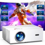 [Auto Focus & High Brightness] Outdoor Projector with WiFi and Bluetooth, Native 1080P Movie Projector, 4K Support, 22000L Auto Keystone & 50% Zoom, Projector Compatible with iOS/Android/TV Stick