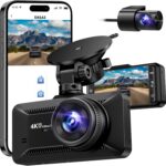 Dash Cam Front and Rear 4K/1080P Full HD, Dash Camera for Cars with 32GB Card, Built in WiFi with APP, Dual Dash Cam 3.94″ IPS Screen, G-Sensor, Loop Recording, WDR, Parking Mode