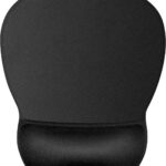 JIKIOU Ergonomic Mouse Pad with Gel Wrist Support, Comfortable Mousepad with Smooth Wrist Rest Surface and Non-Slip PU Base for Pain Relief Computer Laptop Office Home Black, 9.2 x 8.1 in