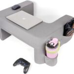 Reading Pillow for Gaming,Soft Lap Desk Pillow for Laptop,Ultimate Lap Pillow with Cup Holder Pocket,Comfort Laptop Lap Desk for Bed Couch Car (Gray, Large)