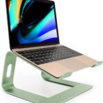 Ergonomic Aluminum Laptop Mount – Adjustable Computer Stand for MacBook Pro/Air HP Lenovo Samsung Dell – Fits 10-17.3″ Laptops (Apple Green)