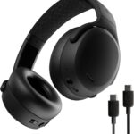 Skullcandy Crusher ANC 2 Wireless Over-Ear Bluetooth Headphones with Extra USB-C Charging Cable, Multi-Sensory Bass, Active Noise Cancelling, 60 Hours Battery, Microphone iPhone Android – True Black