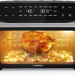 32QT Extra Large Air Fryer, 19-In-1 Air Fryer Toaster Oven Combo with Rotisserie and Dehydrator, Digital Convection Oven Countertop Airfryer Fit 13″ Pizza, 6 Accessories, 1800w (Black)