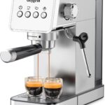 Espresso Machine,15 Bar Semi-Automatic Espresso Maker with Milk Frother,Compact Stainless Steel Coffee Machine with 40oz Removable Water Tank for Cappuccino,Latte, Americano,Sliver for Home