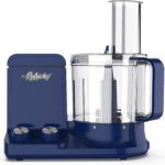 NutriChef Food Processor 2 Liter Capacity – Multipurpose & Ultra Quiet Motor – Includes 6 Attachment Blades & Silicone Feet to Prevent Slippage -12 Cup Capacity- Pre-Set Speed For Easy Use, Royal Blue