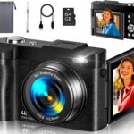 4K Digital Camera for Photography- 50MP Autofocus Vlogging Camera with 2.8″ 180° Flip Screen, 16X Digital Zoom- Compact Point and Shoot Camera with 64GB SD for YouTube, Travel, Beginners