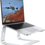 OMOTON Laptop Stand, Detachable Laptop Mount, Aluminum Laptop Holder Stand for Desk, Compatible with MacBook Air/Pro, Dell, HP, Lenovo and All Laptops (11-16 inch), Silver