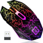 MELOGAGA Bluetooth Wireless Gaming Mouse, 2.4G Cordless RGB Rechargeable PC Game Mouse, Black