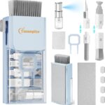 Laptop Cleaning Kit, All in 1 Keyboard Cleaning kit for MacBook iPad iPhone, Compact Keyboard Cleaner with Brush and Spray for Tablet, Airpods, Earbud, Computer Screen, PC Monitor, Blue