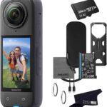 Insta360 X4 8K 360 Waterproof Action Camera, 8K 360, Stabilization, Touch Screen, AI Editing, Live Streaming, Webcam, Voice Control (256GB), Black