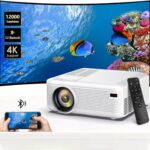 Mini Projector | 4K Support 200″ Giant Screen | 500 ANSI Lumens, Bluetooth 5.2 | Portable Outdoor Movie Projector Compatible with TV Stick/Phone/HDMI/PC | Built-in HiFi Speaker | indoor & outdoor use