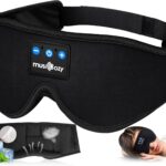 MUSICOZY Sleep Headphones, Bluetooth 5.4 Sleep Mask Headband Headphones Sleeping Eye Mask, Wireless Music Earbuds Earphones with HD Stereo Speakers for Side Sleepers, Cool Gadgets Unique Gift