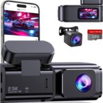 Dash Cam Front and Rear: 2.5K+1080P Dual Dash Camera for Cars, Ecomoment Car Camer with 1.47″ IPS Screen, Built-in Wi-Fi, 170° Wide Angle, Night Vision, G-Sensor, 24H Parking Mode, Included 32GB Card