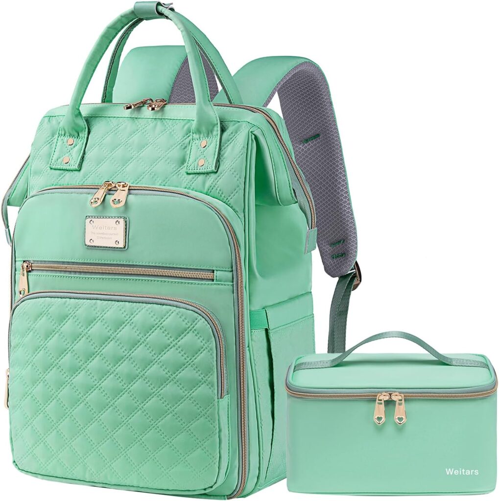 Weitars Lunch Backpack For Women,15.6 Inch Laptop Backpacks For Womens Back pack, Travel Backpacks,Work Backpack For Women (LightGreen)