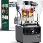 Wantjoin Commercial Quiet Blender for Kitchen, Smoothie Protein Shake Licuadora, Countertop Professional Electric Food Machine for Puree, Milkshake, Juice, Drink and Ice with Silent Cover 2200ml 1800W
