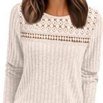 AUTOMET Womens Lace Long Sleeve Shirt Fall Top Fashion Dreesy Casual Tunic Sweaters Mesh Clothes Trendy Work Cute Outfits