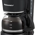 Elite Gourmet EHC-5055 Automatic 5-Cup Brew & Drip Coffee Maker with Pause N Serve Reusable Filter, On/Off Switch, Water Level Indicator