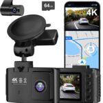 Dash Cam Front and Rear: 4K+2.5K Dual Channel Dash Cam-5GHz WiFi, GPS Dash Camera for Cars with 64GB Card, 2.0″ IPS Screen, App Control,G-Sensor,Loop Recording,170°Wide Angle,Night Vision,Parking Mode