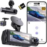 Miden X5 4K WiFi Dash Cam Front and Rear Inside, 2160P+1080P+1080P FHD 3 Channel Dash Camera for Cars, 360° All Sides Dashcam, Free 64G SD Card, G-Sensor, WDR, Night Vision, 24H Parking Monitor