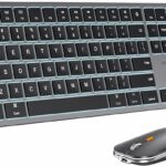 ProtoArc Backlit Bluetooth Keyboard and Mouse for Mac, KM100-A Full Size Wireless Keyboard Mouse for Mac, Multi-Device Rechargeable for MacBook Pro/Air, iPhone, iPad, Space Gray