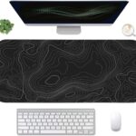 Topographic Mouse Pad, Extended Gaming (35.4×15.7 in), Desk Mat Laptop Waterproof Decor Writing for Work, Game, Office, Home – Topographic Contour