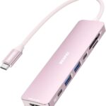 BENFEI 7-in-1 USB C Hub with HDMI(4K@60Hz), 2 USB-A, 1 USB-C Data, 100W Charge, SD/TF Card Reader, Silicone Tangle-Free Cable Compatible with MacBook Pro/Air, iPad Pro, iMac, iPhone 15 Pro/Pro Max