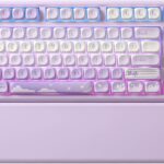YUNZII B87 Wireless Mechanical Keyboard,QMK/VIA Programmable,TKL Layout 87 Keys,BT/2.4G/USB-C,Hot Swap Gasket Mount RGB Backlit Gaming with Wrist Rest for Win/Mac (Purple, Milk V2)