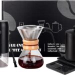 Pour Over Coffee Dripper Set, Hand Drip Coffee Maker Set, All in One Pour Over Kit with Electric Grinder, Coffee Dripper Set, Ideal for Anniversary Birthday Gift