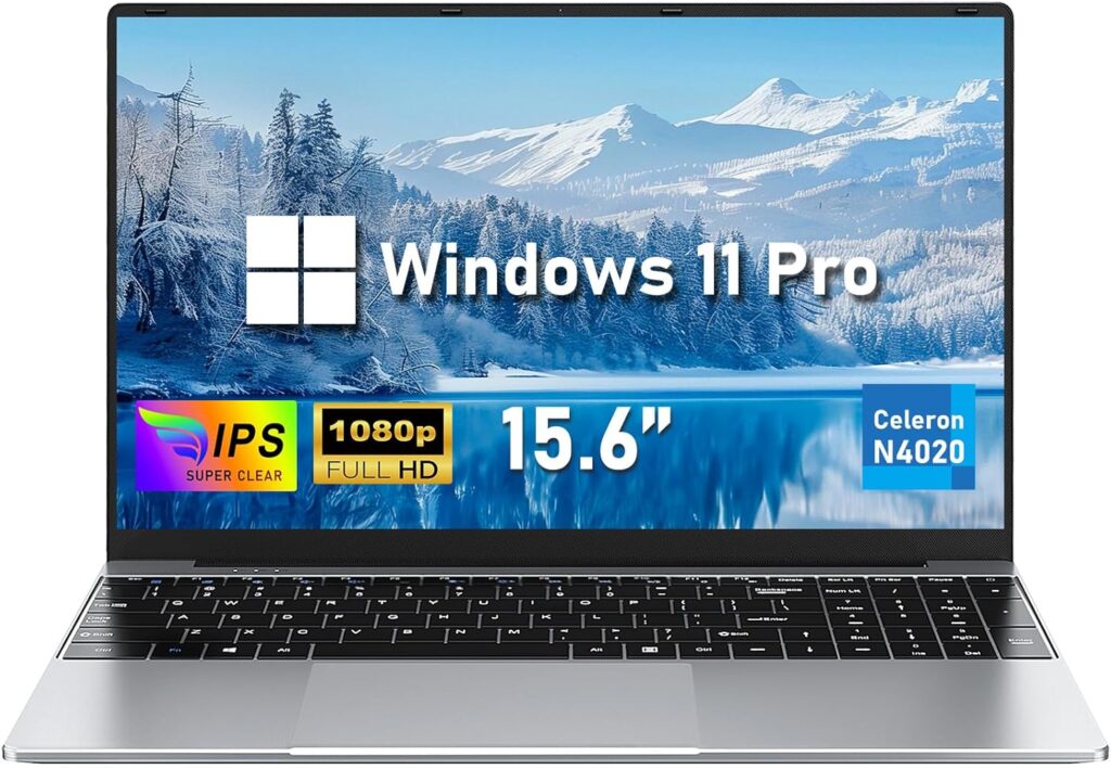 Laptop, Windows 11 Pro Laptop Computer 2025, 15.6 Inch Lap Top, 8GB RAM 256GB SSD PC, N4020 Processor, 15.6″ FHD 1920 * 1080 Display, WIFI5, BT5.0