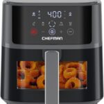 Chefman Air Fryer – 6 QT Compact Airfryer for Quick & Easy Meals, Features Hi-Fry Technology for Extra Crisp, Easy-View Window, Touch Controls with 4 Presets, Nonstick & Dishwasher Safe Basket – Grey
