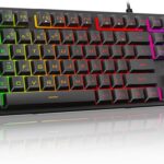 Redragon K521 Upgrade Rainbow LED Gaming Keyboard, 104 Keys Wired Mechanical Feeling Keyboard with Multimedia Keys, One-Touch Backlit, Anti-Ghosting, Compatible with PC, Mac, PS4/5, Xbox