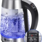 Aigostar Electric Kettle, Tea Kettle with Temperature Control and Tea Infuser, 1500W Hot Water Kettle with Variable Temperature, Keep Warm Function, LED Indicator Light Change, Auto Shut-Off, 1.7L